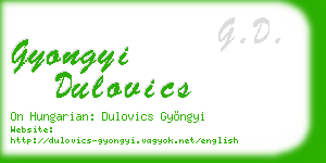 gyongyi dulovics business card