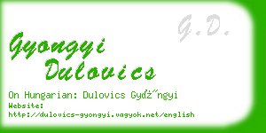 gyongyi dulovics business card